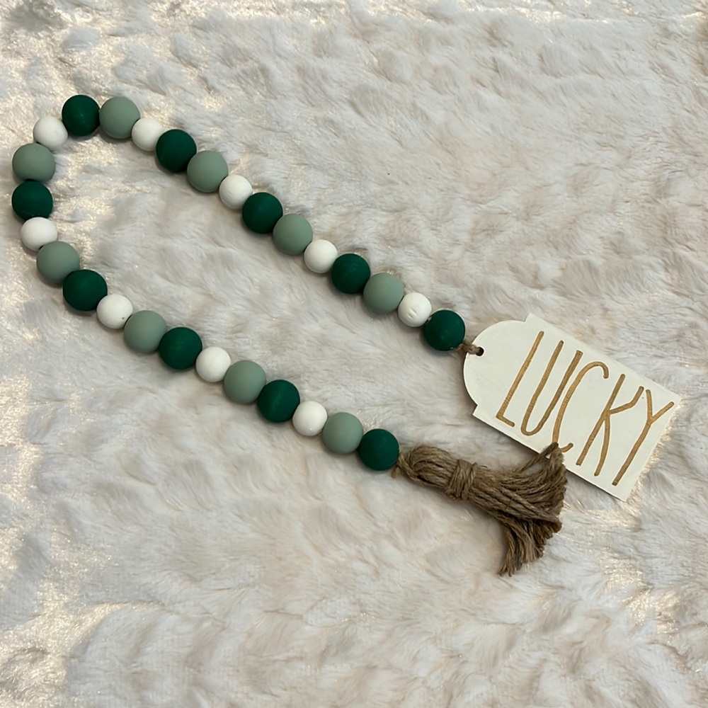 Lucky wood bead garland